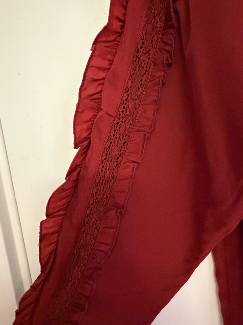 Treasure & Bond Red Ruffle-Trim Track Jacket - Picture 5 of 8